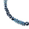 COOLSTEELANDBEYOND Blue Beads Crystal Cluster Statement Necklace Braided Chain Choker