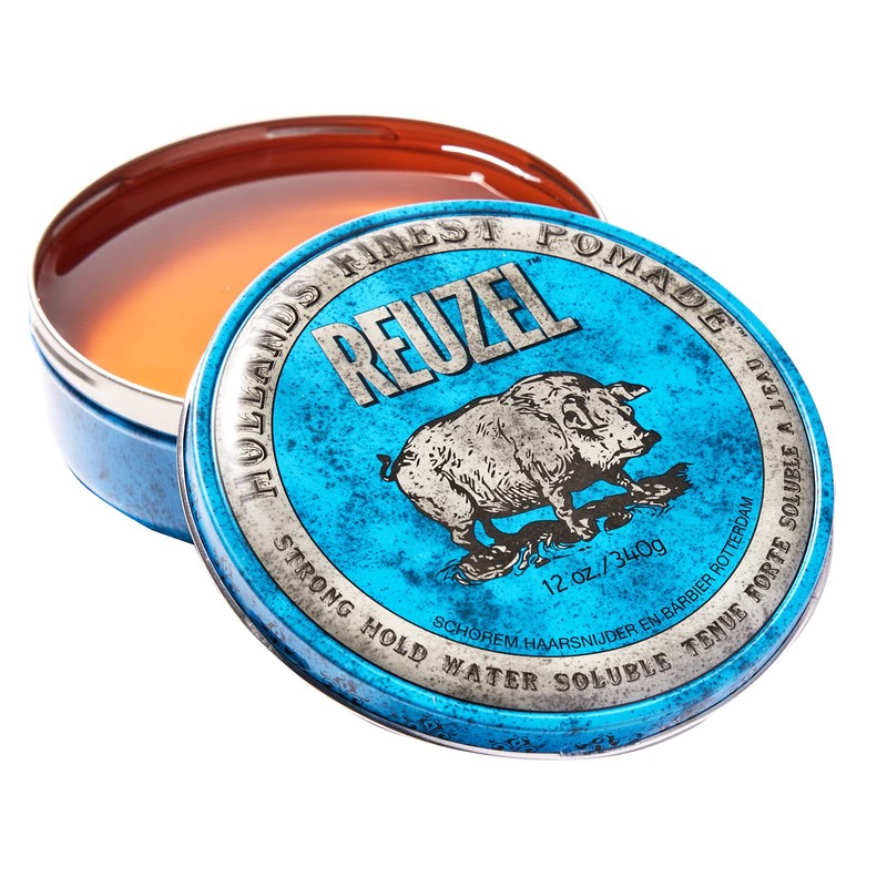 Reuzel Blue Strong Hold Water Soluble Pomade, Hair Holding Wax