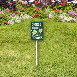 Uptell Please Do Not Pick The Flower Yard Signs with Stakes Aluminum Sign for House/Front Door and Business Outdoor Decoration 8x12 Inch