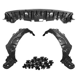 Parts N Go 2010-2011 Prius Fender Liner & Undercover Set with Clips Front Driver & Passenger Side Left Right TO1228168 TO1248158 TO1249158 5261847010 5387647070 5387547030