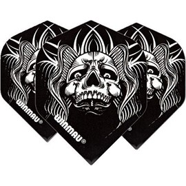 WINMAU Mega Standard Schwarz-Weiß-Voodoo-Dartflüge - 1 Set pro Packung (insgesamt 3 Flüge)