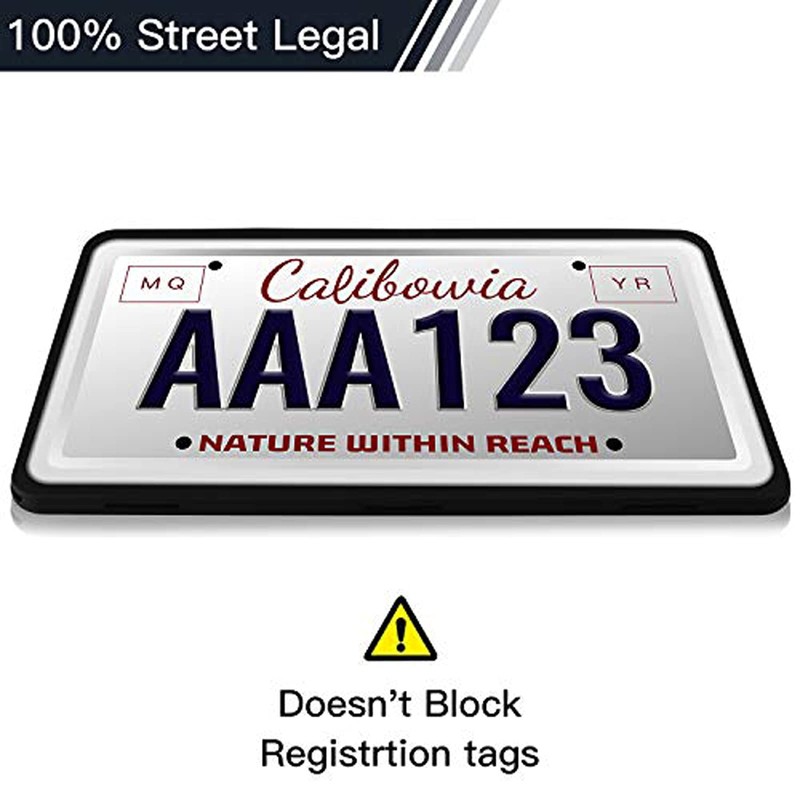 Intermerge License Plate Frames, 2 Pack, Universal US Car Black