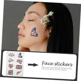 TOVINANNA 10sets Portable Face Stickers Soccer Fan Flag Decals for Events Convenient Art Stickers for Celebrations and Sports Activities
