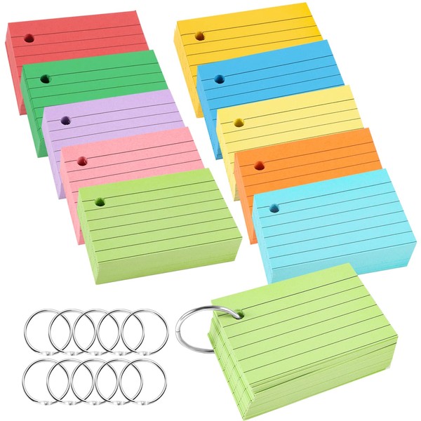 Pack of 1000 Index Cards A8, 150 g/m² Lined Flash