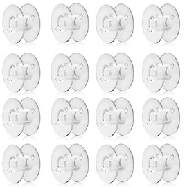 VZUHSW Plastic Bobbins, 16 Pieces Sewing Machine Bobbins, Bobbins Sewing Machine Bottom Thread Spools Plastic for Common / Spool Sewing Machine, Transparent Plastic Sewing Spool, Transparent