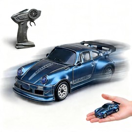 Drift Radio Control, Mini, 1/64 Scale, Alloy Body, LED Light, 3 Speed Adjustment, Proportion Control, 2.4 GHz, Technical Standards Certified, Palm Size, Desktop Drifting Compatible, For Adults and