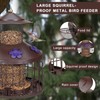 Squirrel Proof Bird Feeder with 3 Water Cups, 4.2LB Large