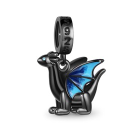 GNOCE Little Black Dragon Pendant Dangle Charm Fit Bracelet/Necklace for Women Girls Wife Daughter/Jewelry Gift