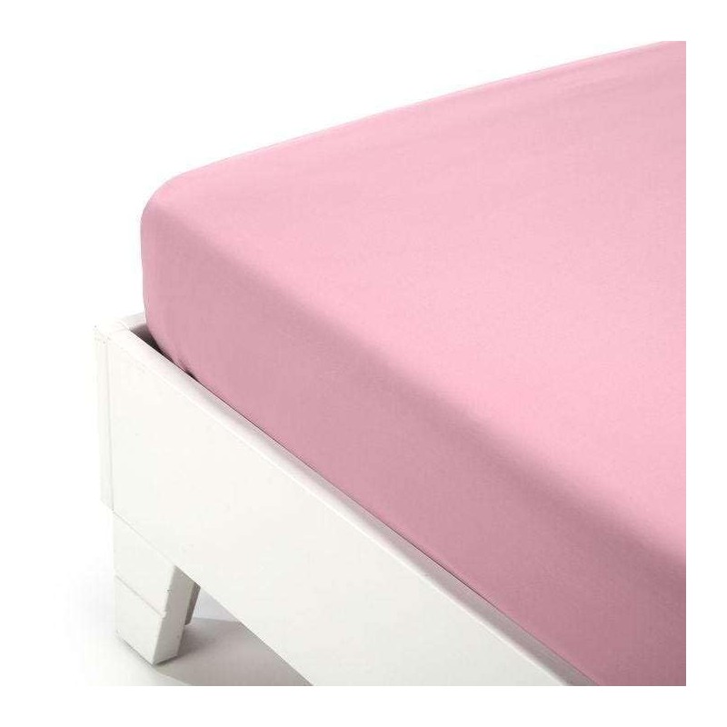 Caleffi Plain Cotton Bottom Sheet, Cotton, Pink, Single, 01095 ,