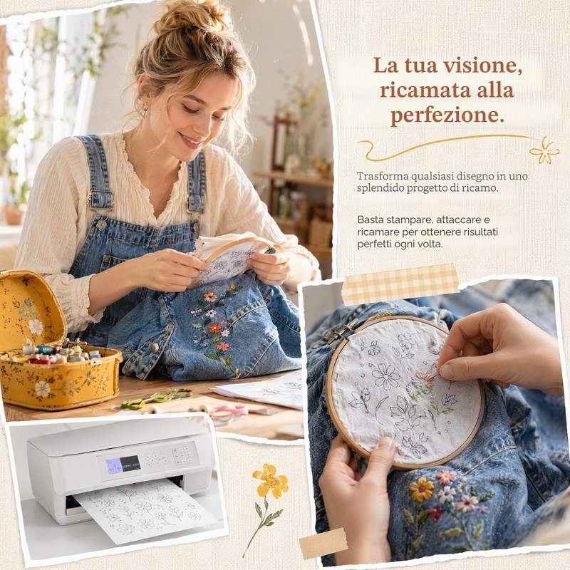 ZORVENIX 12 Fogli di Stabilizzatore per Ricamo Idrosolubile, Formato A4