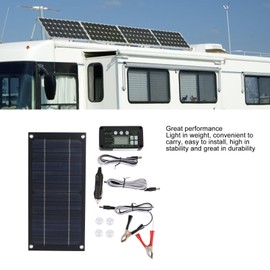 Cargador de Panel Solar, Kit de Cargador Solar Portátil de Silicio Monocristalino de Alta Tasa de Conversión Ecológico 100A para RV