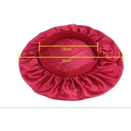 Dolores Gorro De Satén De Seda Para Dormir Sombrero,rojo,gorra Negra