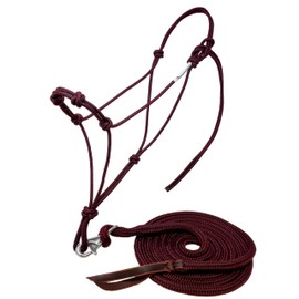 Knotty Girlz Four Knot Rope Halter and 12 Foot Lead Rope Training Set (Black, Standard)