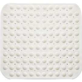 Shower mat, shower mat non-slip, massage shower mat non-slip,anti-slip mat with suction cups, for saunas, shower rooms, machine washable, square, white, 48 x 48 cm