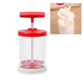 ievei Manual DIY Whipping Cream Dispenser - ABS+Silicone, Universal-Mixer With Non-Slip Silicone Grip, 17 Ounce, 8 x 3.14 Inches