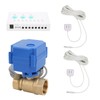 Fdit Water Leak Sensor with 2-Way DN20 Brass Ball Solenoid