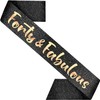 PartyForever 40th Birthday Sash Decorations for Her Made of Black