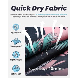 MaaMgic Mens Swim Trunks with Compression Liner 2 in 1 Swimming Shorts Stretch 7" Swimwear Quick Dry Bathing Suits