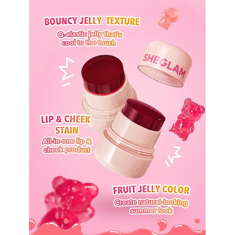 SHEGLAM Jelly-Licious Hydrating Lip and Blush Tint (Ahoy, Pequeño)