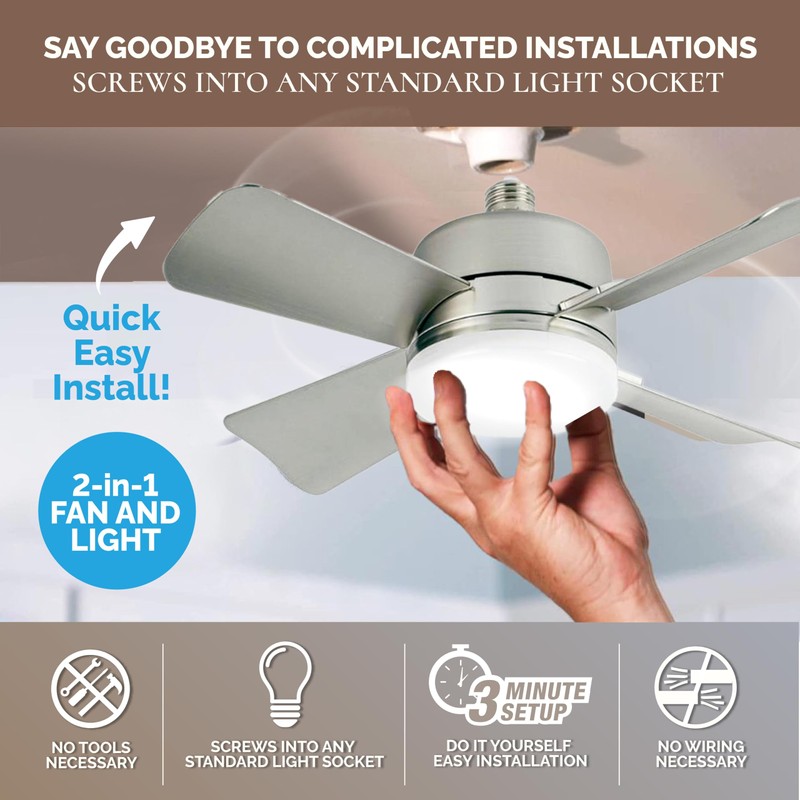Bell+Howell Socket Breeze Cool Light Deluxe Silver – Ceiling Fans