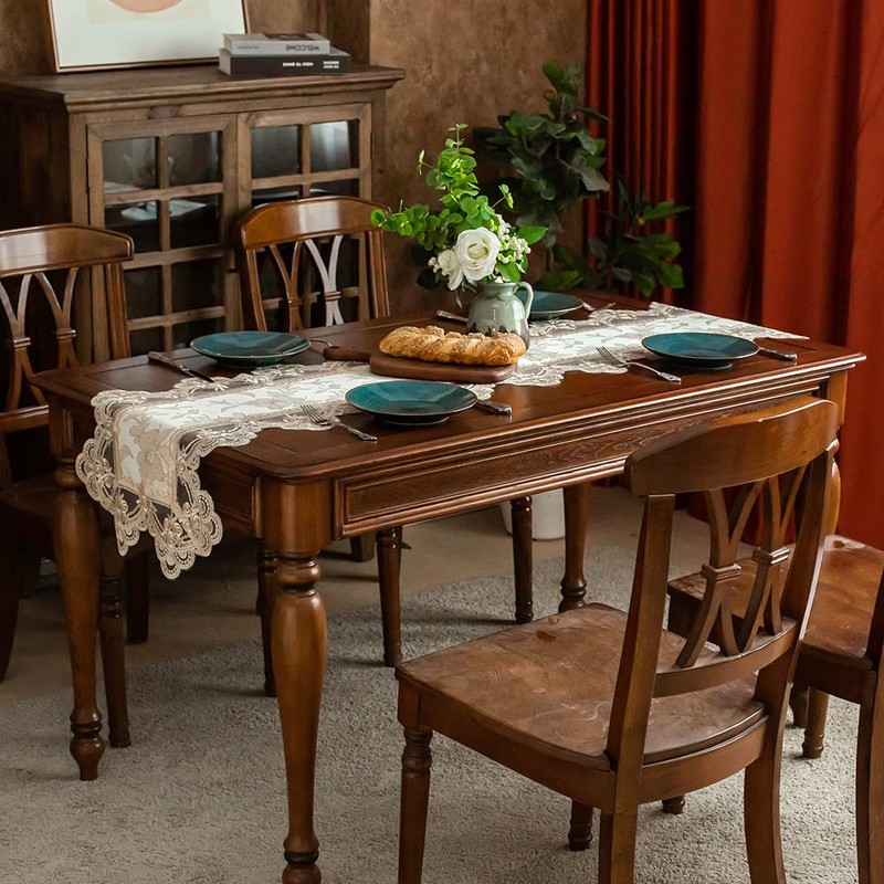 ARTABLE Exquisite Lace High-End Jacquard Fabric Tablecloth Table Runner Rectangular