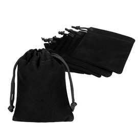 Shintop 10pcs Velvet Drawstring Bags, Velvet Pouches for Jewelry Gift Packaging (Black)