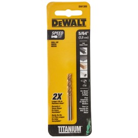 DEWALT DW1305 5/64-Inch Titanium Nitride Split Point Twist Drill Bit,Gold