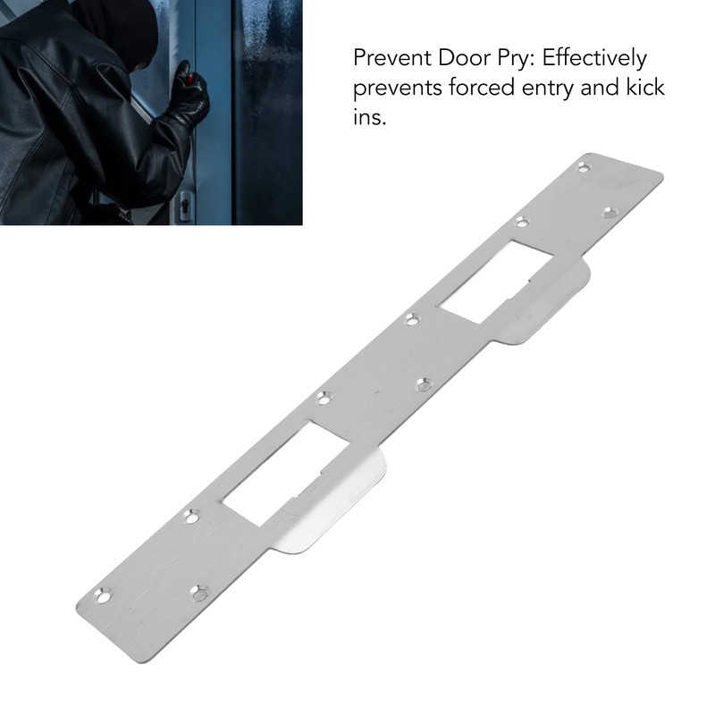 Door Strike Plate Double Holes Steel Reinforced Strong Easy Install