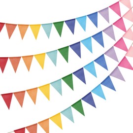 jijAcraft Bunting Outdoor Weatherproof Rainbow: Garland Reusable 12 m for Garden Colourful Jute Bunting Garland with 36 Pieces Bunting for Camping 3 Pieces Decorative Bunting for Birthday