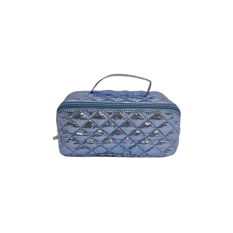 lemonbella Medium Glamzip Quilted Travel Cosmetic Bag Spacious Makeup Organizer