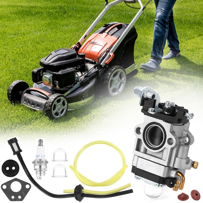 QWORK® Carburetor set for 52cc, 49cc, 43cc brush cutter engine,