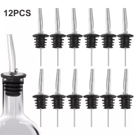 Pinch 12 Pack Stainless Steel Bottle Pourers Tapered Spout Liquor Pourers
