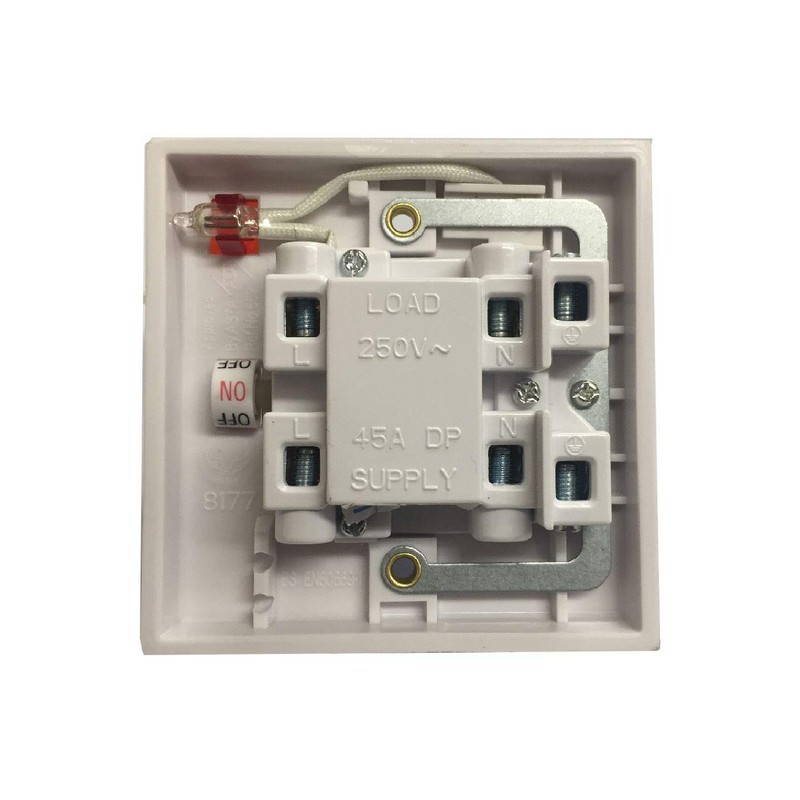 H-Smart Shower Ceiling Pull Cord Electrical Switch, 45 Amp Double