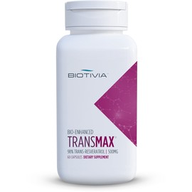 Biotivia - Transmax 1000mg 98% Trans-resveratrol + Polydatin + Piperine for Increased Bio-Availability. No Artificial Fillers or Additives. 60x500mg Vegan Capsules