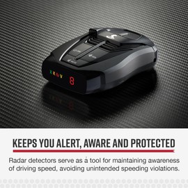 Cobra RAD 380 Laser Radar Detector – Long Range Detection, LaserEye Front and Rear Detection, IVT Filtering, Adjustable Sensitivity, Digital Signal Processing, Black