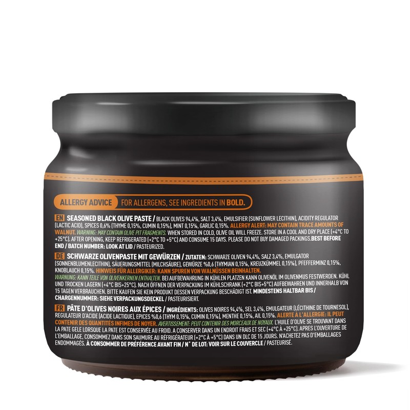 Marmarabirlik, Black Olives Spread Spicy, Turkish Olive Paste & Tapenade,