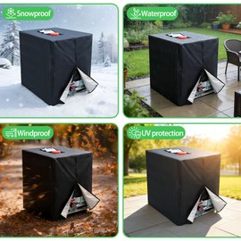LINSOCLE IBC Tank Cover, 420D IBC Container Cover, 1000L Cover Water Tank, Anti-UV IBC Protective Cover, Rainwater Tank Container Cover, 120 x 100 x 116 cm