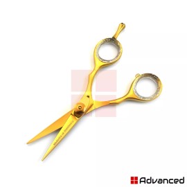 Medentra Barber Hair Cutting Scissor 4.5'' Gold Color Hair Dressing Mustache Razor Shears