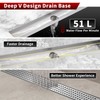 Sharp-tec 32 inch Linear Shower Drain, Brushed Rectangular Floor Drain,