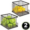 mDesign Stacking Wire Baskets Food Organizer Storage Metal Basket with