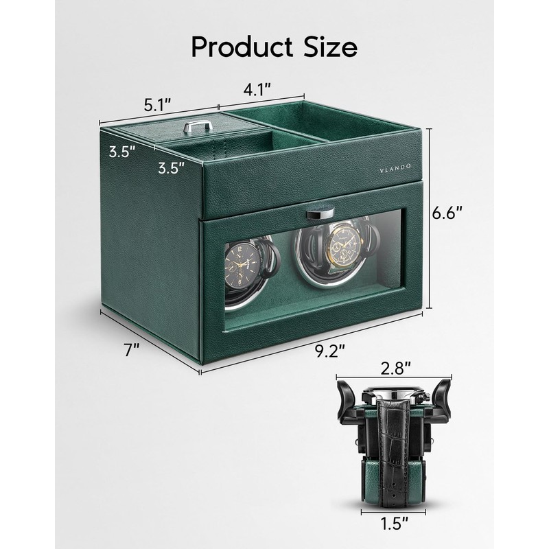 Vlando Automatic Double Watch Winder - Watch Winder Box with