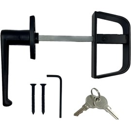 Lepoint L-Handle Lock Shed Door Latch Lock Kit with 2 Keys and 2 Screws, 4-1/2" Stem Barn Playhouse & Chicken Coop Door Lock