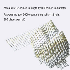 LiGuVCY Wire Coil Siding Nails - 1-1/2 x 0.092 Ring Shank 15 Degree Full Round Head Siding Nails, 3600 Count Hot-Dipped Galvanized for Rough Nailing of Lathing and Sheathing Materials