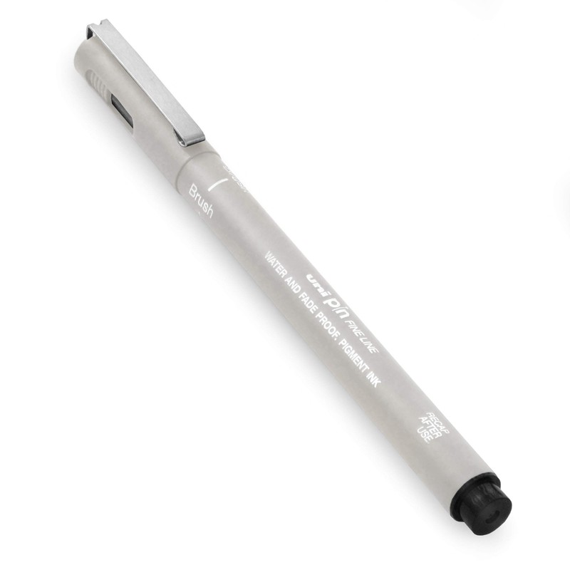 Uni Pin Fineliner Drawing Pen - Light Grey Ink -