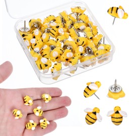 40pcs Cute Thumb Tacks,Bee Push Pins for Cork Board, Bulletin Board, Photos,Decorative Push Pins Office Or Home Decoration