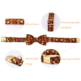 Unique style paws Christmas Dog and Cat Collar with Bow Pet Gift Adjustable Soft&Comfy Bowtie Collars for Small Medium Large Dogs