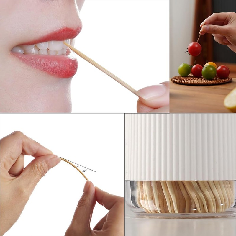 Bamboo Cocktail Toothpick Set with Toothpick Box - 300 Pcs