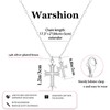 Warshion Cross Necklace Silver Plated Double Cross Pendant Necklace Dainty