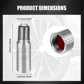 Lyxheth 4PCS 39mm Valve Cap Stem Extension, Tire Valve Extender, Chrome Plated Tire Valve Stem Cap Extender, Universal Screw-on Car Tire Valve Stem Extensions Accessories for Car Truck (39mm)
