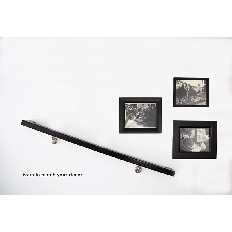 Modern Red Oak Handrail Kit with Wall Returns and Wall
